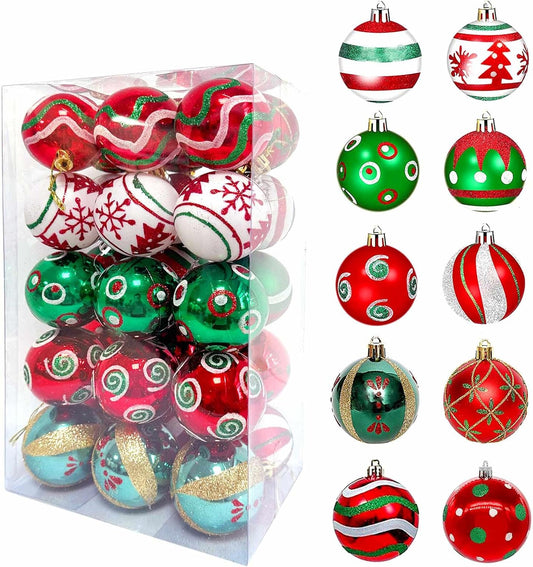 Christmas Balls Ornaments Set - 30 Pcs Shatterproof Hanging Ornaments for Xmas Party - Muti-Color