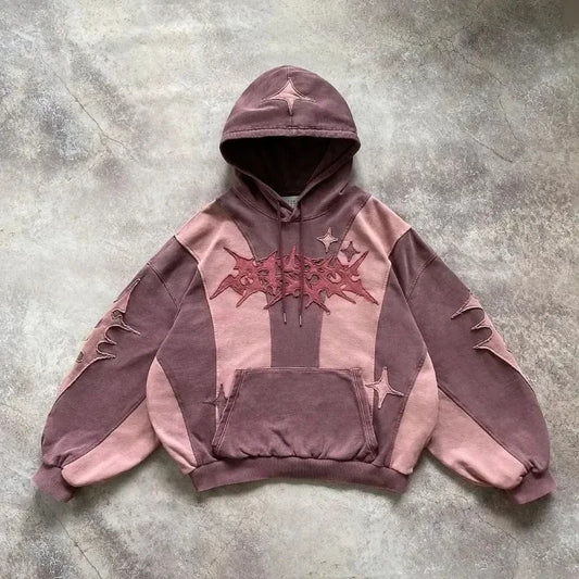 Star Patchwork Oversized Hoodie