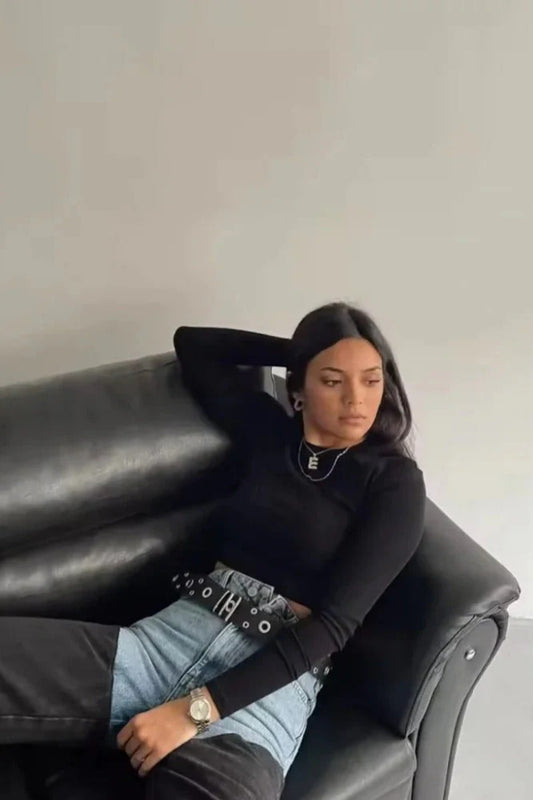 Washed Patchwork Slim Denim Jeans