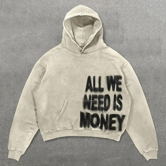Letter Print Oversized Streetwear Hoodie