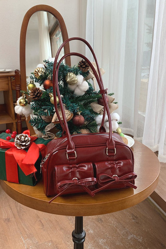 Bowknot Pillow Bowling Bag Chic Shoulder Underarm Tote Bag