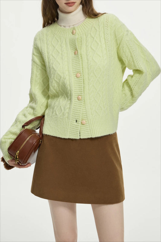 Chic Colorblock Knit Casual Cardigan