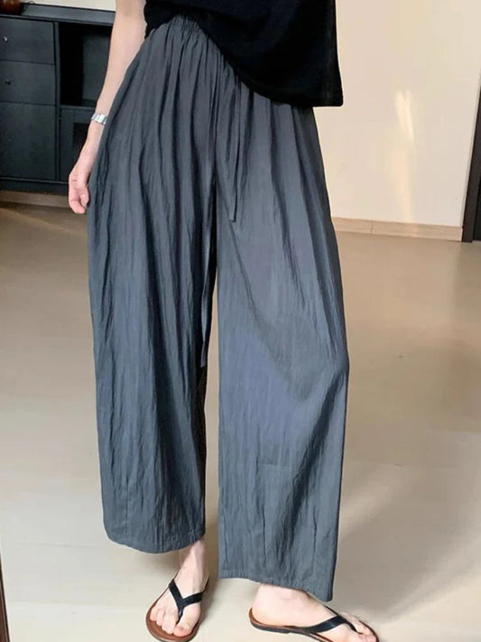 Beige Harem Women Baggy Wide Leg Summer Streetwear High Waist Pants