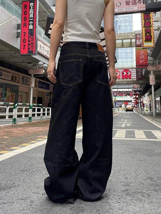 Women Harajuku Oversize Fashion Black Denim Pants