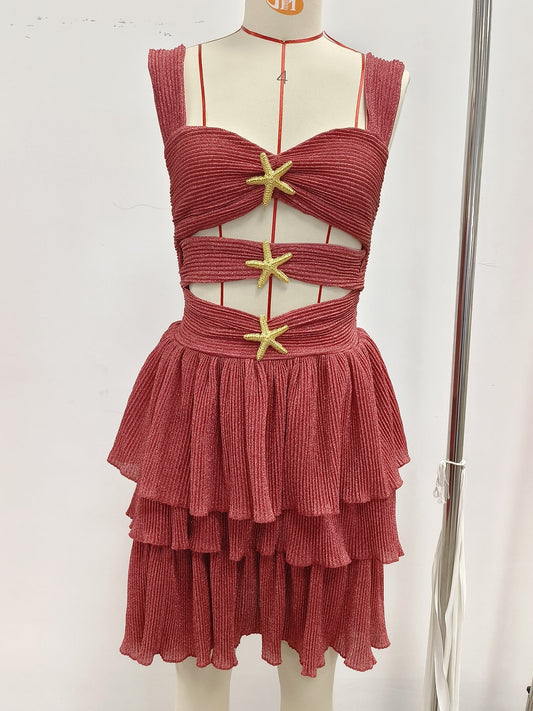 A Shaped Tiered Dress One Piece Beach One Piece
