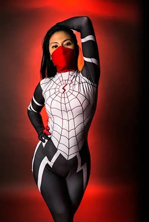 Cindy Moon Silk Spiderman Women Superhero  Bodysuit Cosplay Costume