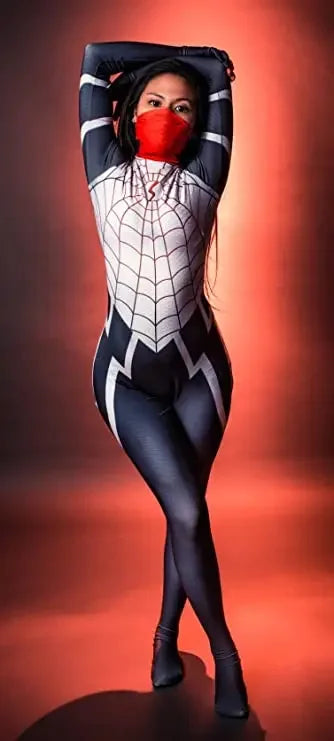 Cindy Moon Silk Spiderman Women Superhero  Bodysuit Cosplay Costume