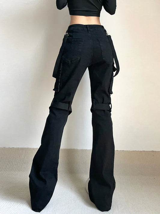 Alternative Gothic E-girl Dark Straight Pant Black / S