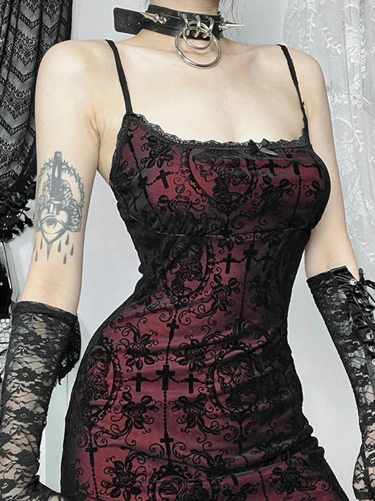 Cross Design Spaghetti Strap Full-Length Dress