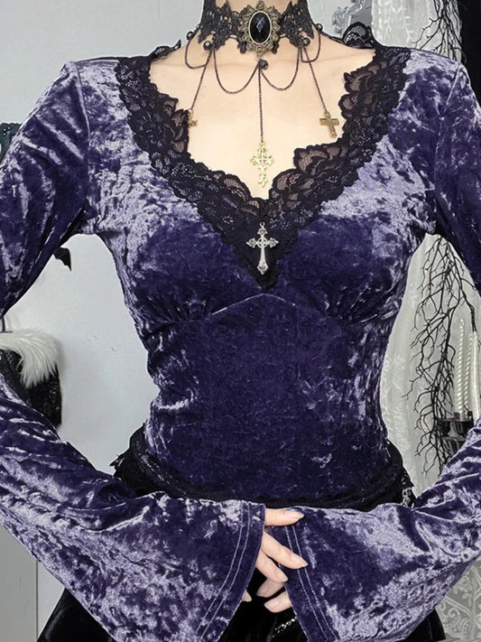 Soft Lace Patchwork Knit Top
