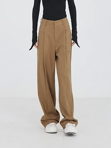 Basic Baggy Wide Trendy Leg Dress Pants Pants