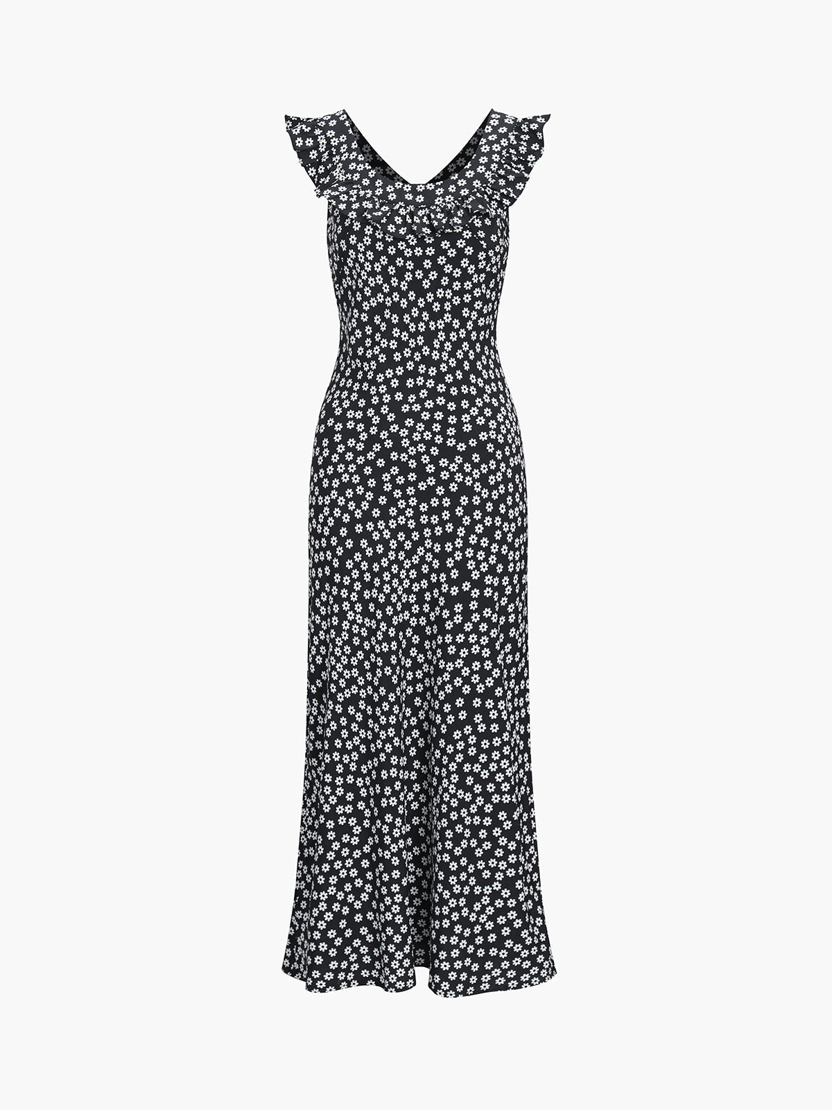 Daisy Floral Graceful Print Long Dress Floral Dresses
