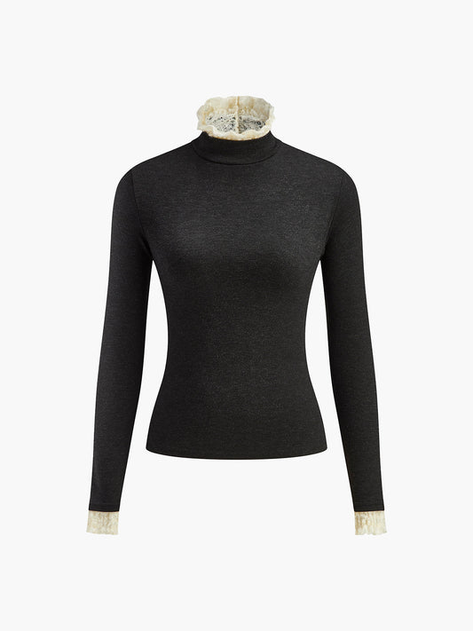 Elegant Contrast Trim Jersey Top T Shirts