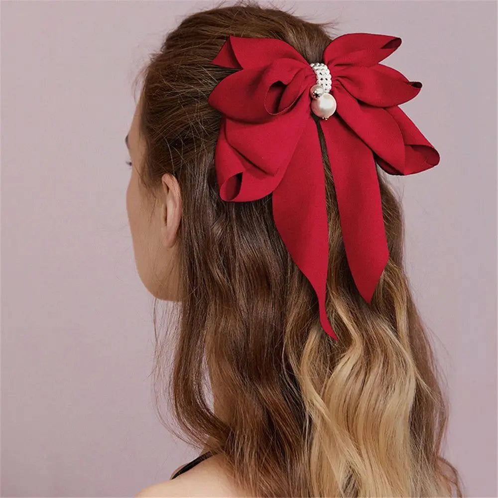 Ribbon Bowknot Ponytail Hair Accessory - Spring Fashion Christmas Accessories-L