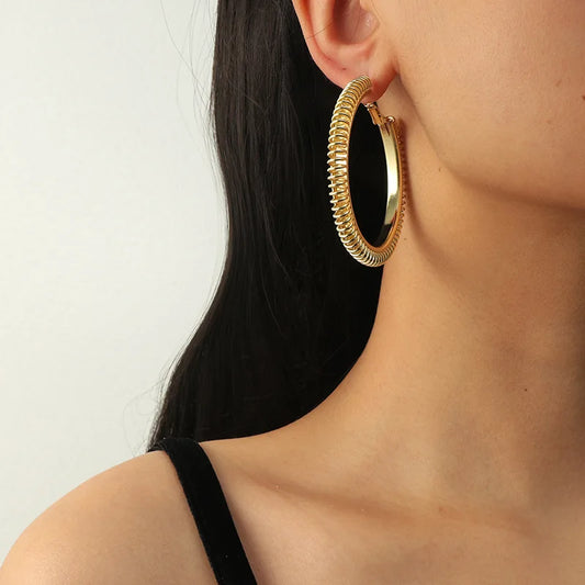 Round Punk Charming Trendy Hyperbole Hiphop Accessories Earring