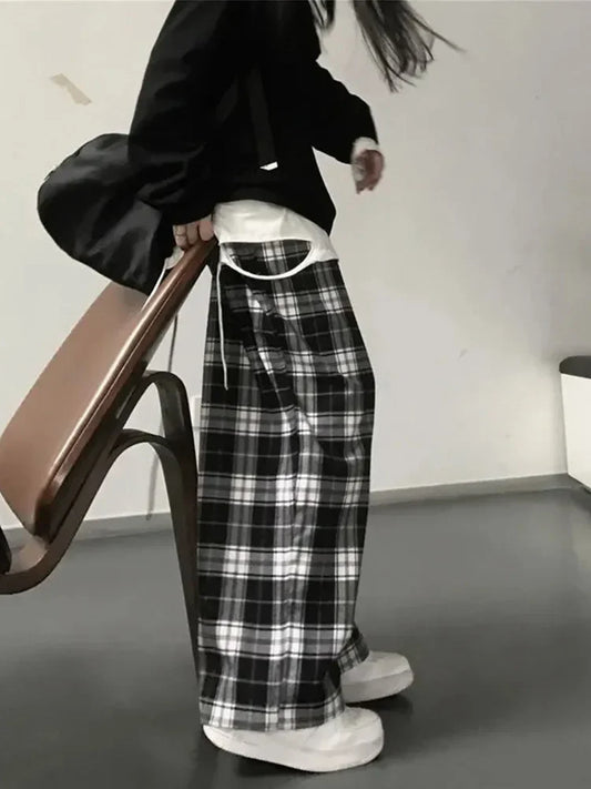 FashionSierra - Office Wear Straight Vintage High Baggy Korean Wide Leg Female Trouser