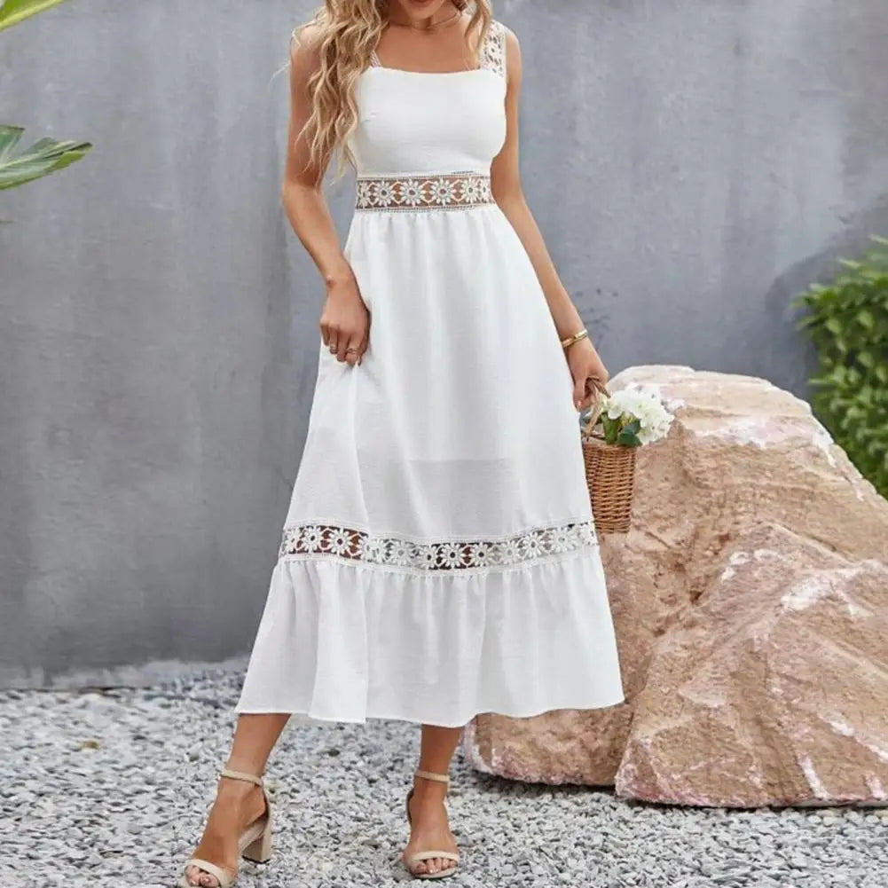 FashionSierra - 2024 Elegant Sleeveless V Neck Summer Party Boho Dress