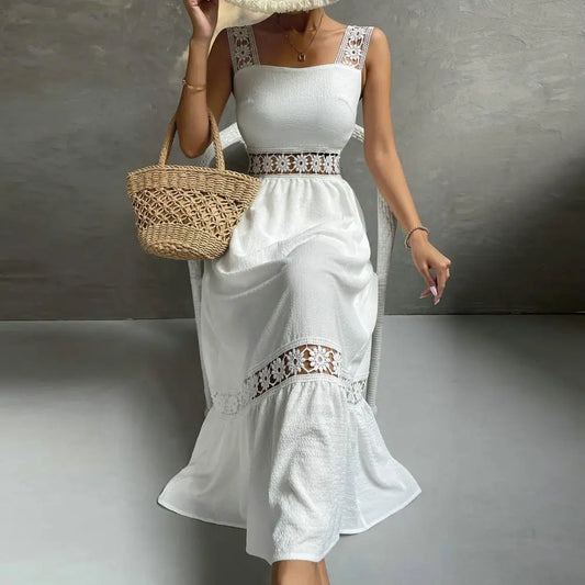 FashionSierra - 2024 Elegant Sleeveless V Neck Summer Party Boho Dress