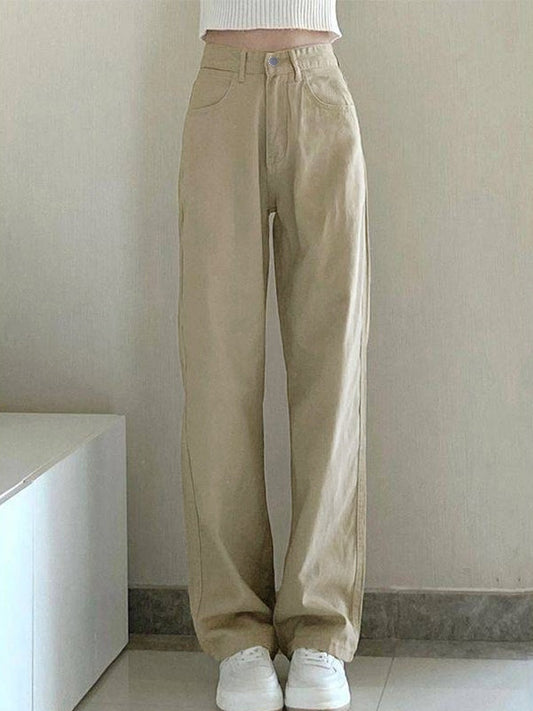 Vintage Khaki Straight Leg Boyfriend Jeans Boyfriend Jeans