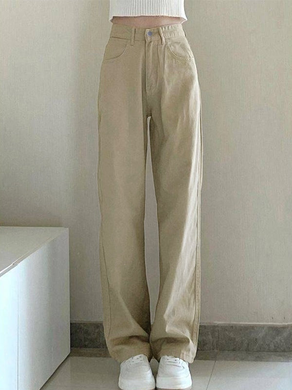 Vintage Khaki Straight Leg Boyfriend Jeans Boyfriend Jeans
