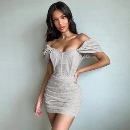 FashionSierra -Sexy Slim Ruched Elegant Mini Dress