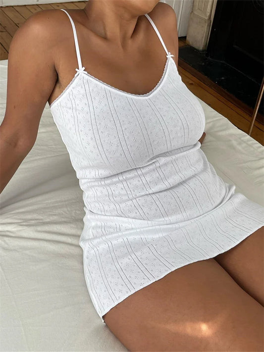 FashionSierra - Fairy Aesthetic V-neck Spaghetti Strap Mini Dress