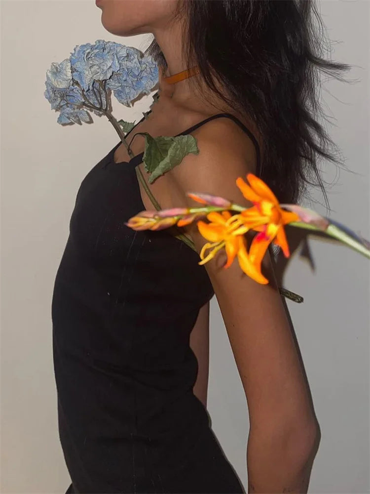 FashionSierra - Fairy Aesthetic V-neck Spaghetti Strap Mini Dress