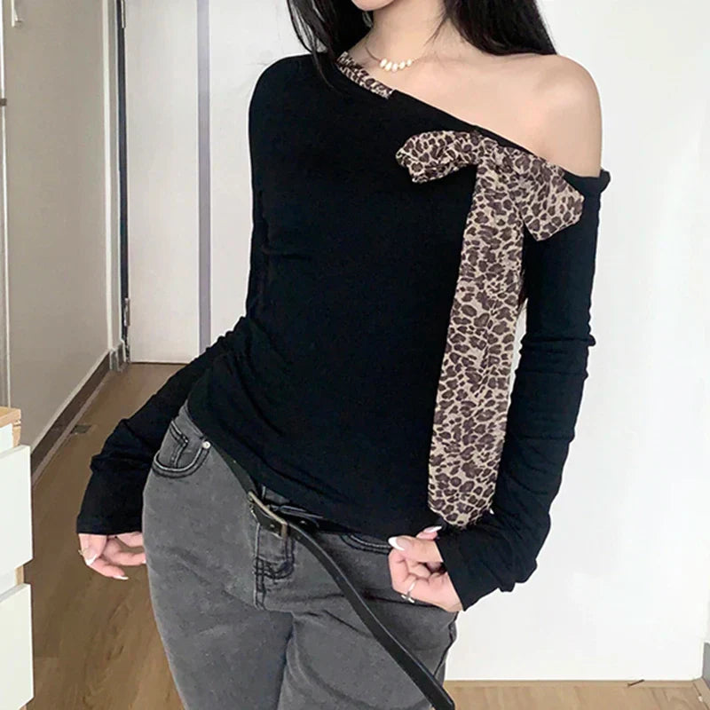 Leopard Bandage Knit Top