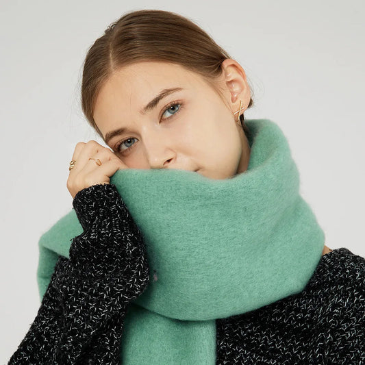 Cashmere Scarves for Women - Thick and Warm Muffler with Tassel Detail