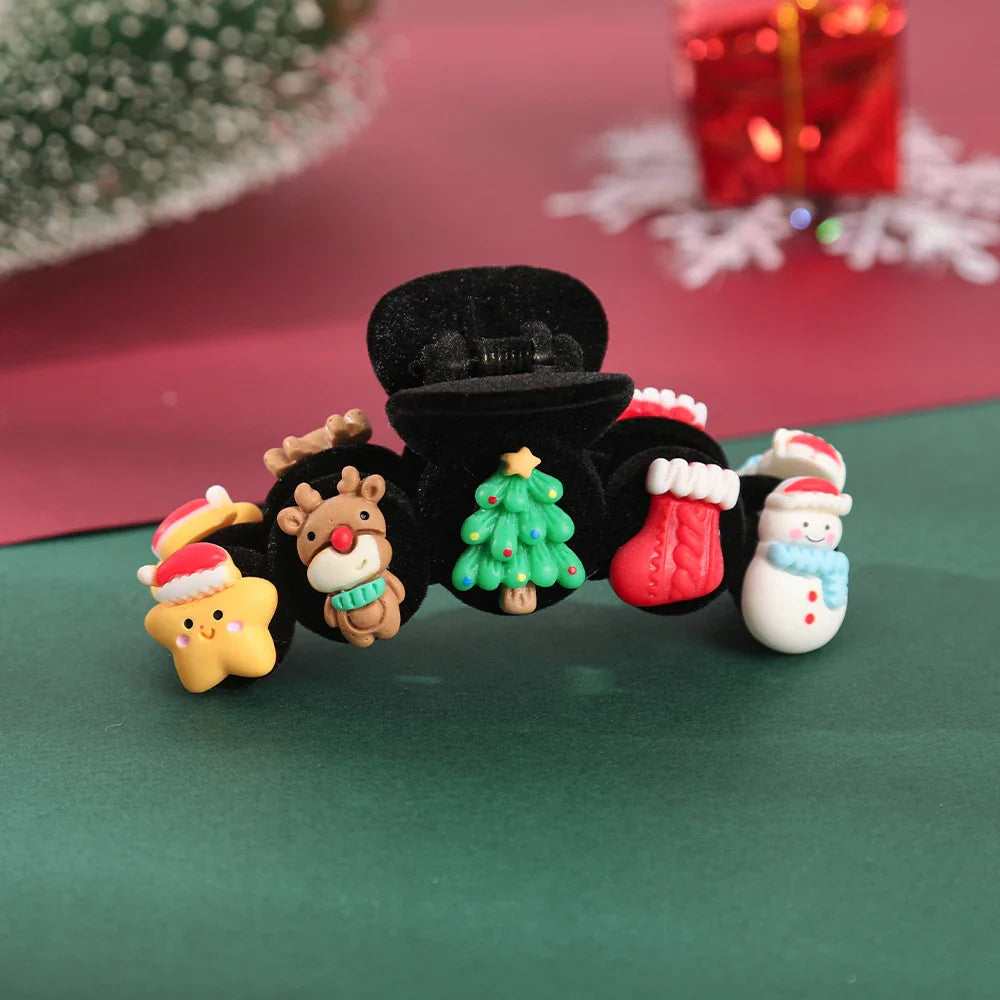 Snowman Flocking Winter Fashion Hair Accessory Black 1 Accessories-L