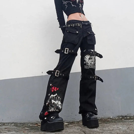 E-woman Gothic Black Cargo Pant Black / S