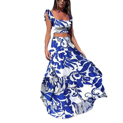 FashionSierra - 2024 Summer Two-piece Set Casual Loose Ladies Boho Dress