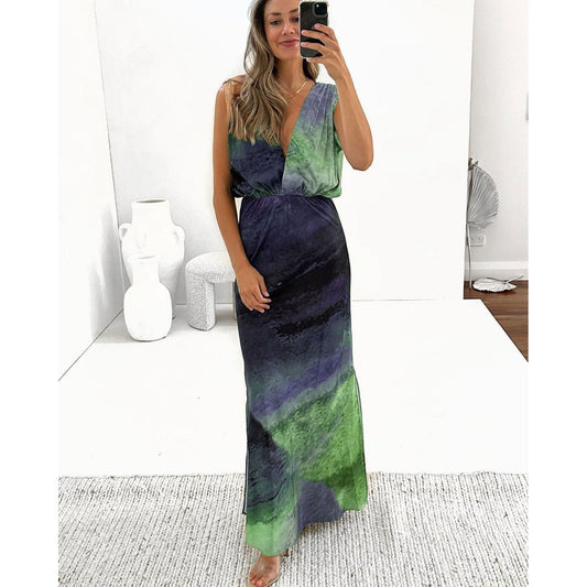 Enter Backless Slit Dress Loose Vacation Dress