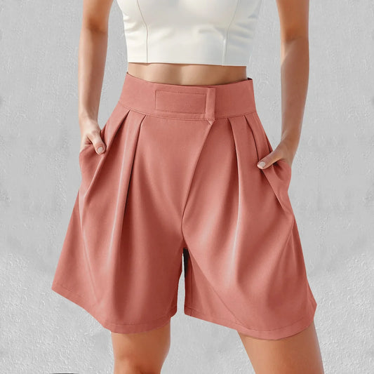 Women 2024 Summer High Waist Aesthetic With Pockets Femme Shorts