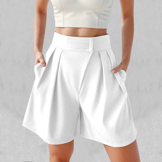 Women 2024 Summer High Waist Aesthetic With Pockets Femme Shorts