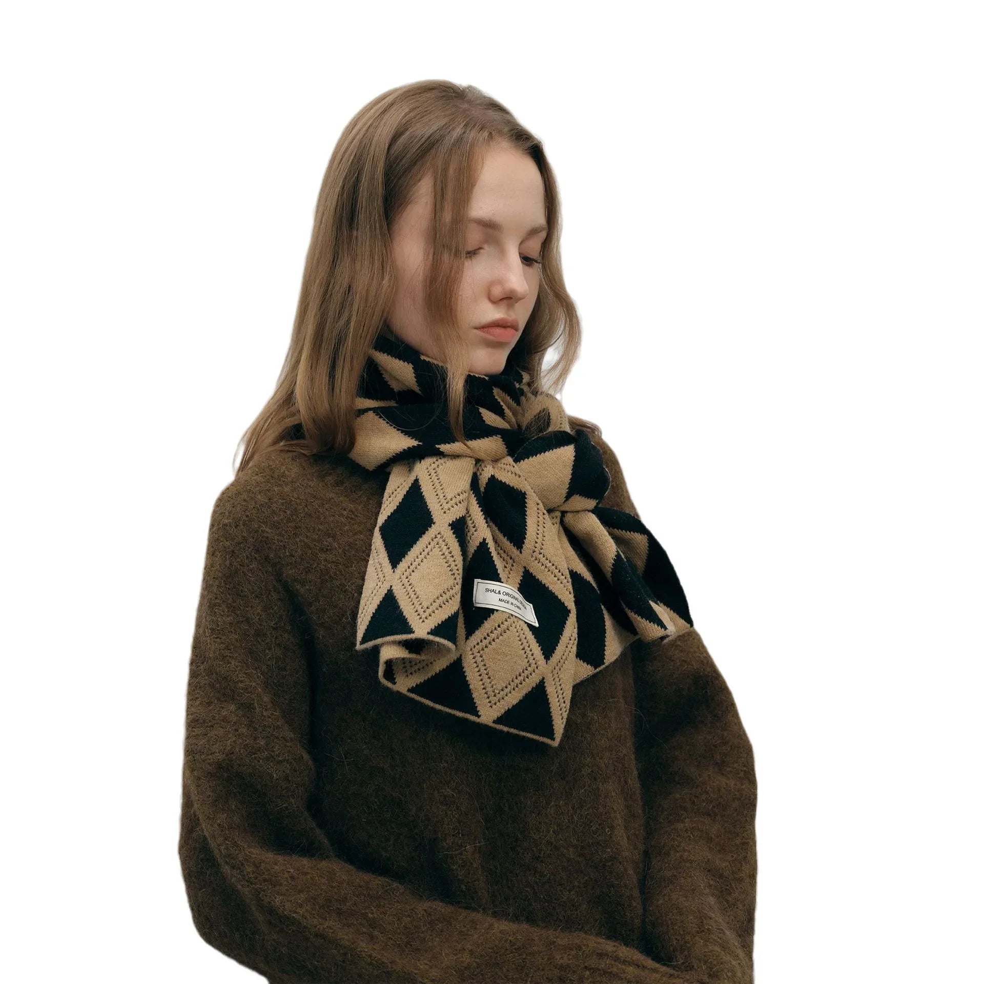 Autumn Winter Cashmere Two Color Shawl Scarf For Women Scarfs-L