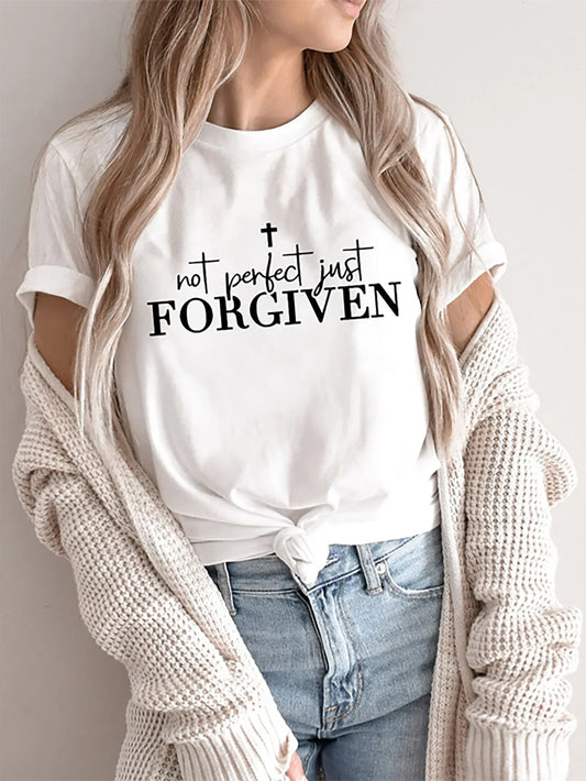 Forgiven Faith Sleeve Casual Women's Top T-Shirt