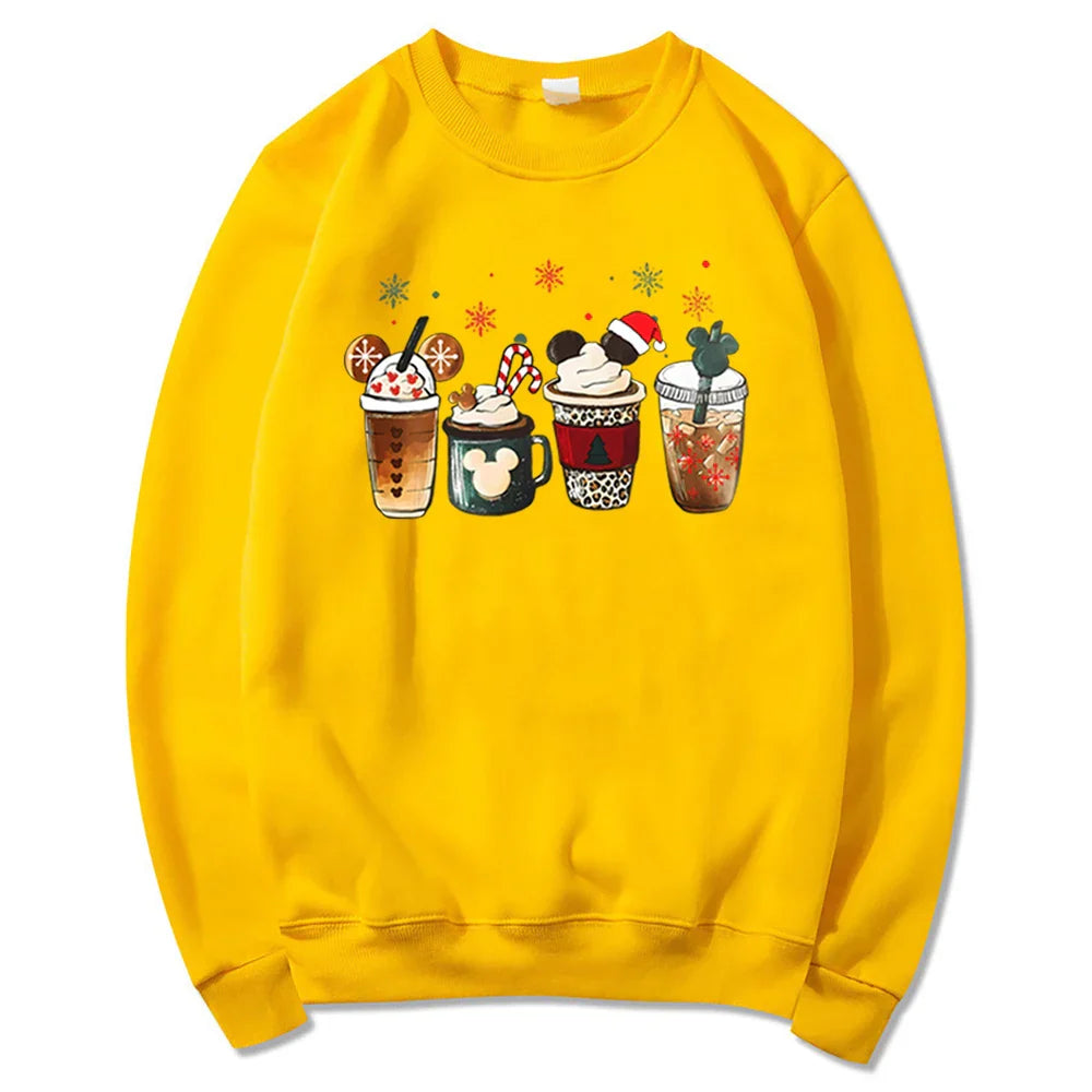 Charming Gingerbread Coffee Magic Kingdom Christmas Hoodie Yellow / S Hoodies-L