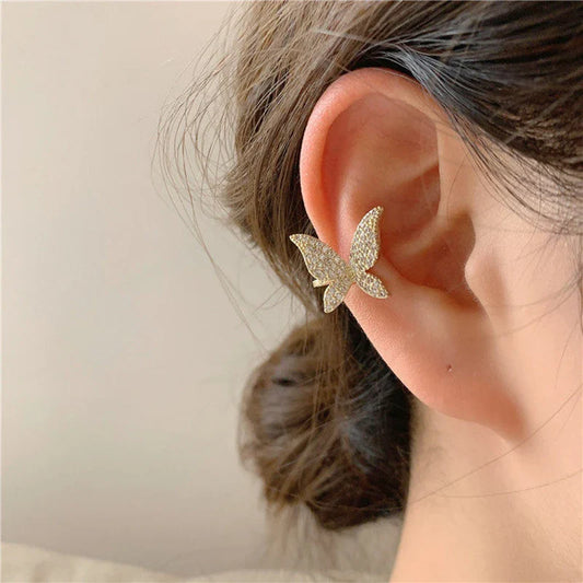 Sparkling Crystal Zircon Wedding Ear Cuff Clip Earring