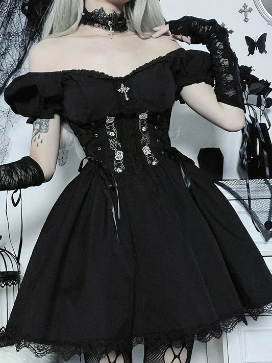 Dark Bandage Corset Small Dress black / S