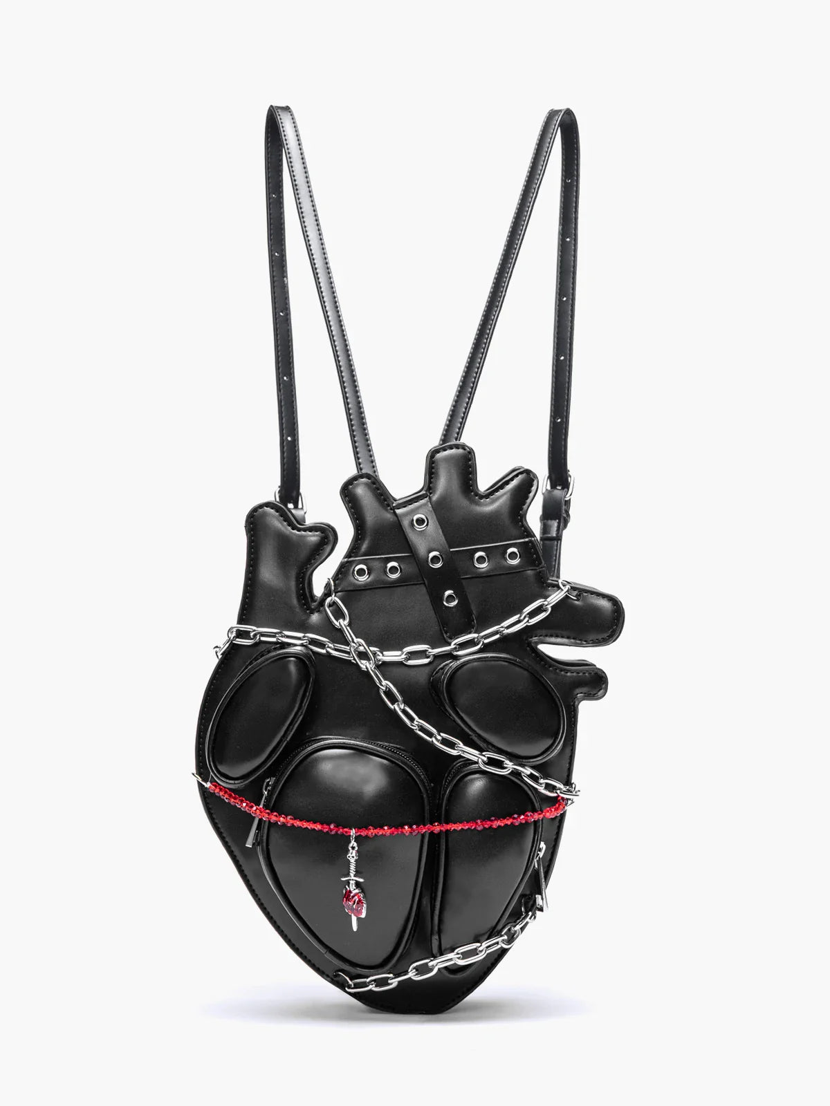 Original Dark Binding Chain Heart Punk Gothic Style Metal Sexy Shoulder Bag