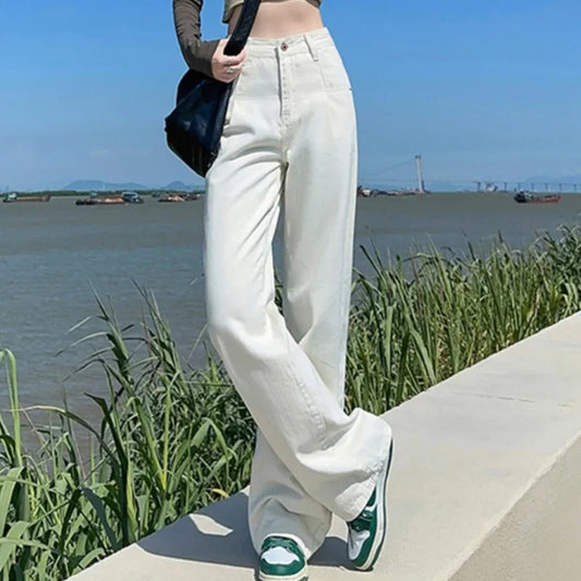 FashionSierra - Size Casual Brand High Waisted Long Wide Loose Fitting Trouser