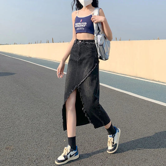 Open Cowboy Bustier Female 2024 New Fashion Thin Jeans