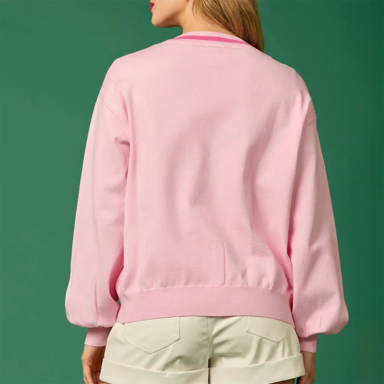 Sequin Christmas Nutcracker V-Neck Cardigan Cardigan-241208