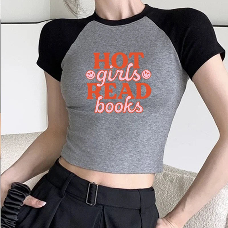 Girl Reads Books Custom Crop Top Fairy Grunge Crop Top