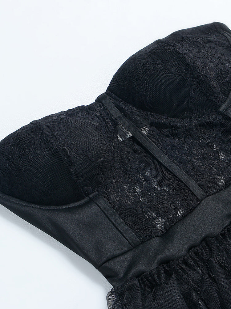 Lace Slip Graceful Mini Dress Dresses