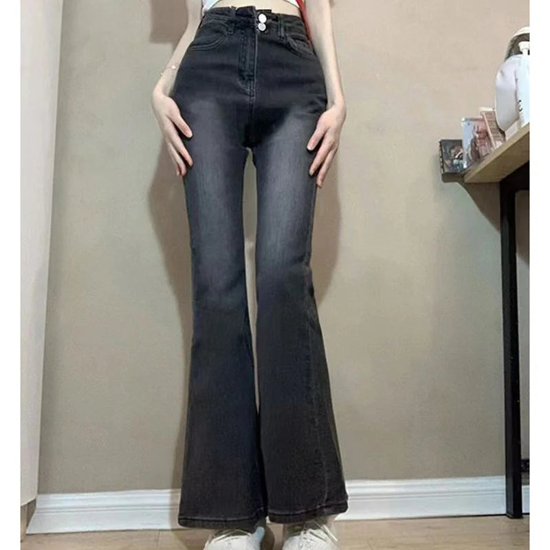 Elastic Flare Denim Bell Bottom