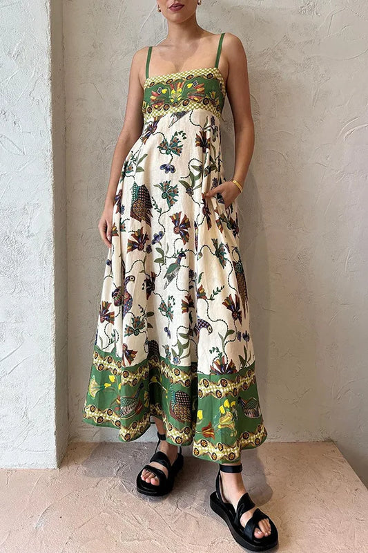 FashionSierra - 2024 Floral Sleeveless Tube Top Maxi Boho Dress