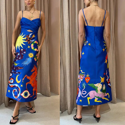 FashionSierra - 2024 Floral Sleeveless Tube Top Maxi Boho Dress