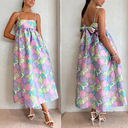 FashionSierra - 2024 Floral Sleeveless Tube Top Maxi Boho Dress